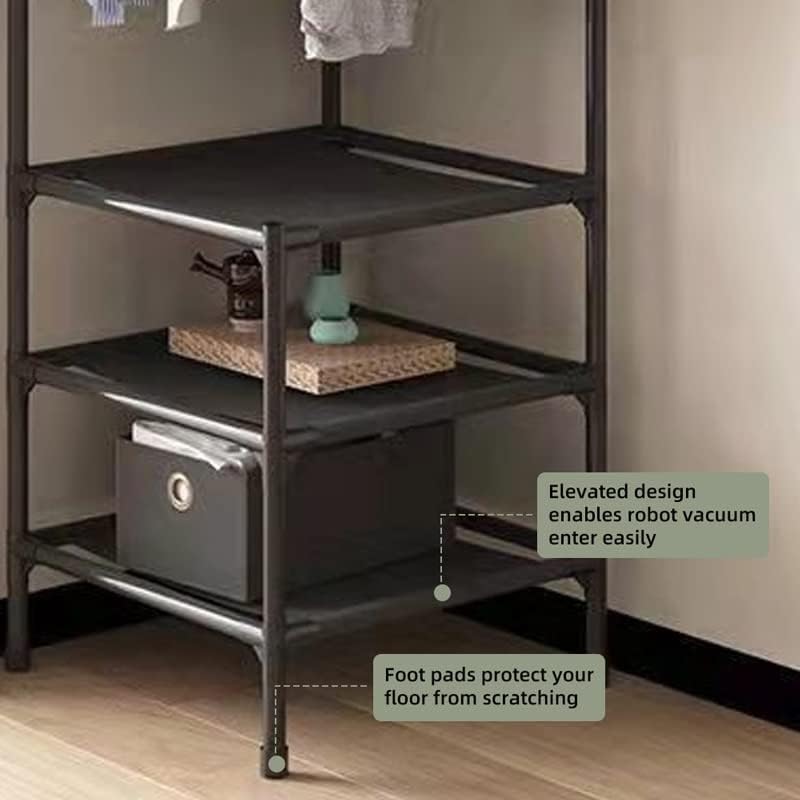 Multi-Function Standing Clothes Rack with Removable Storage