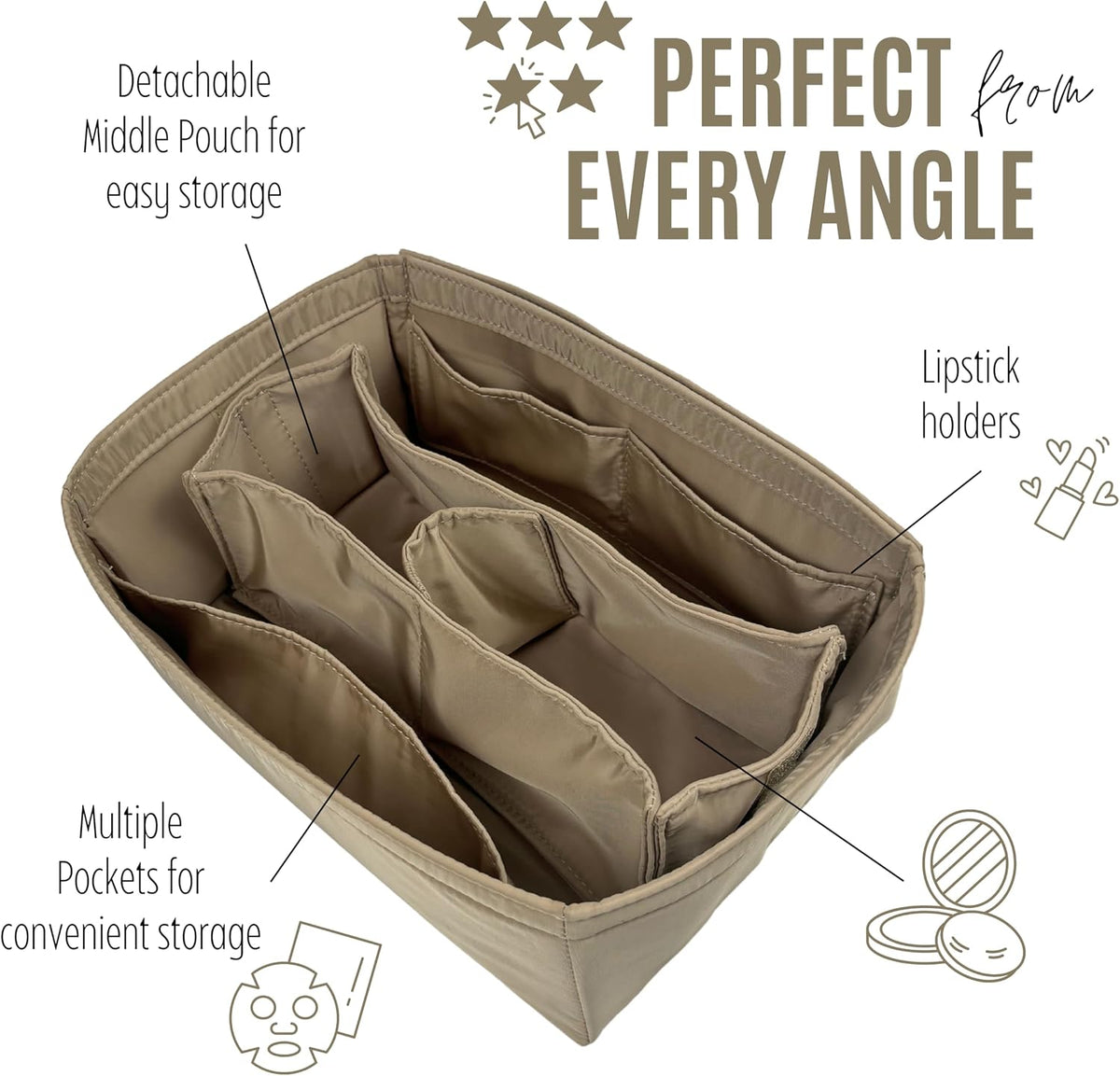 Waterproof Handbag Organizer Insert