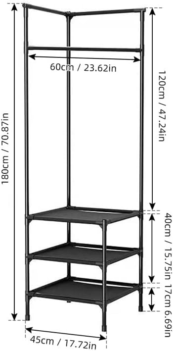 Multi-Function Standing Clothes Rack with Removable Storage