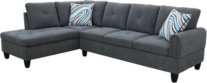 Dark Grey Fabric Sofa for Living Room