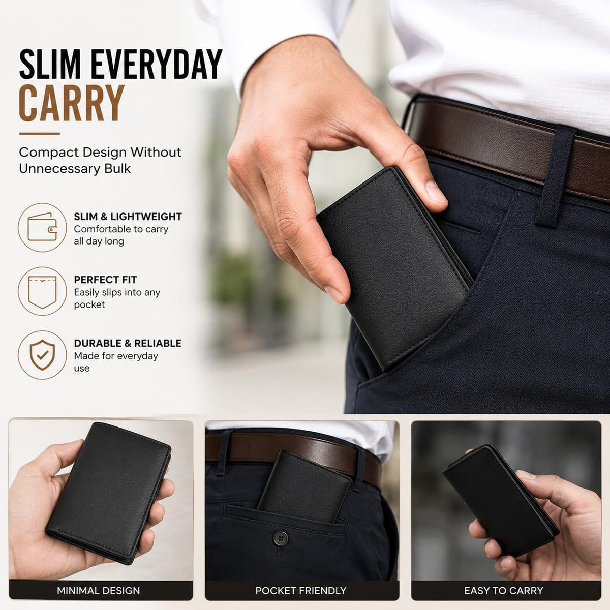 Minimalist Leather Bifold Wallet