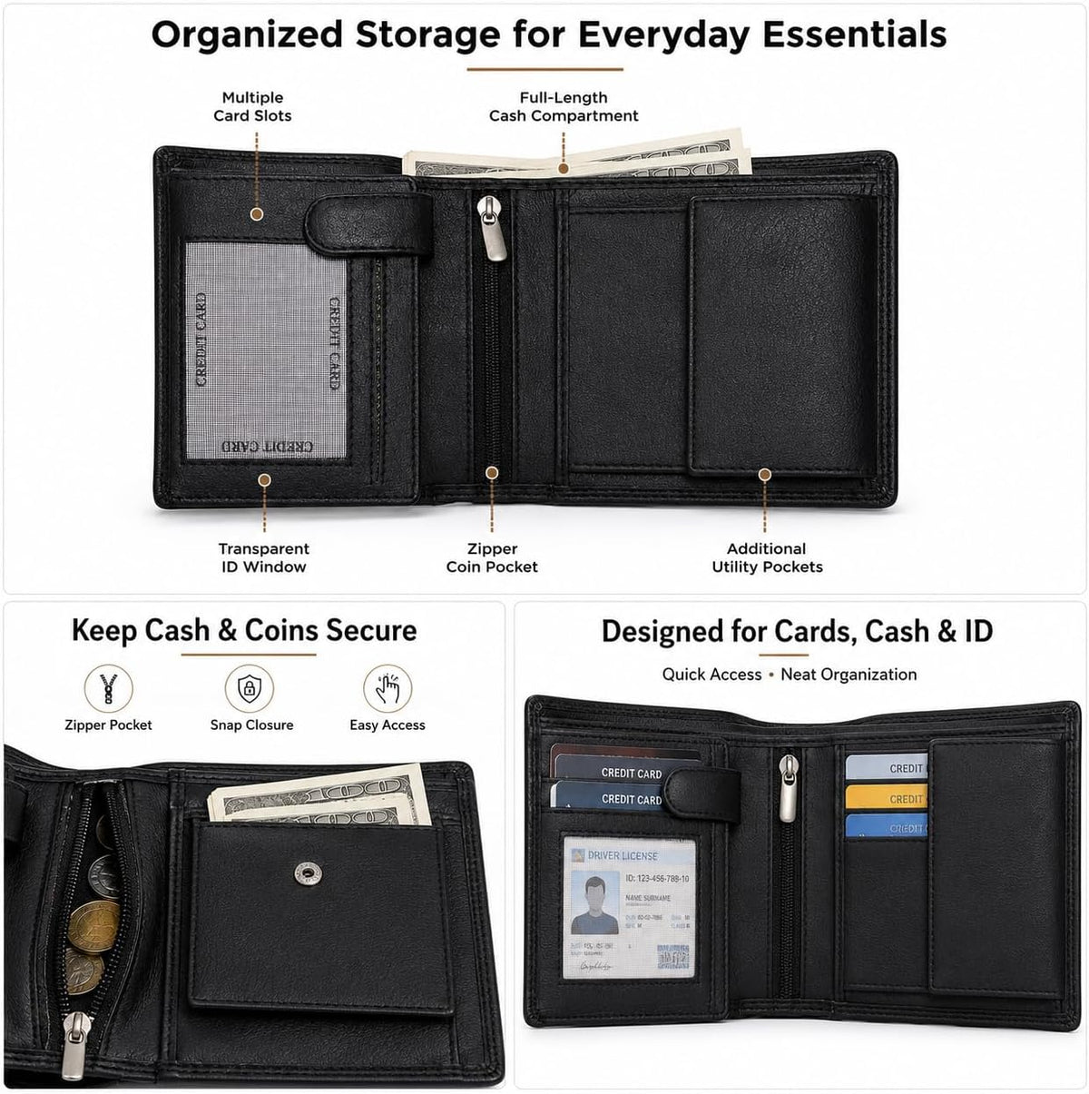 Minimalist Leather Bifold Wallet