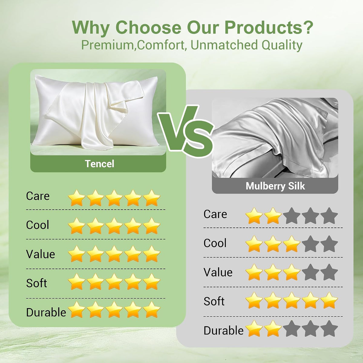 Silk-Like Cooling Pillowcase