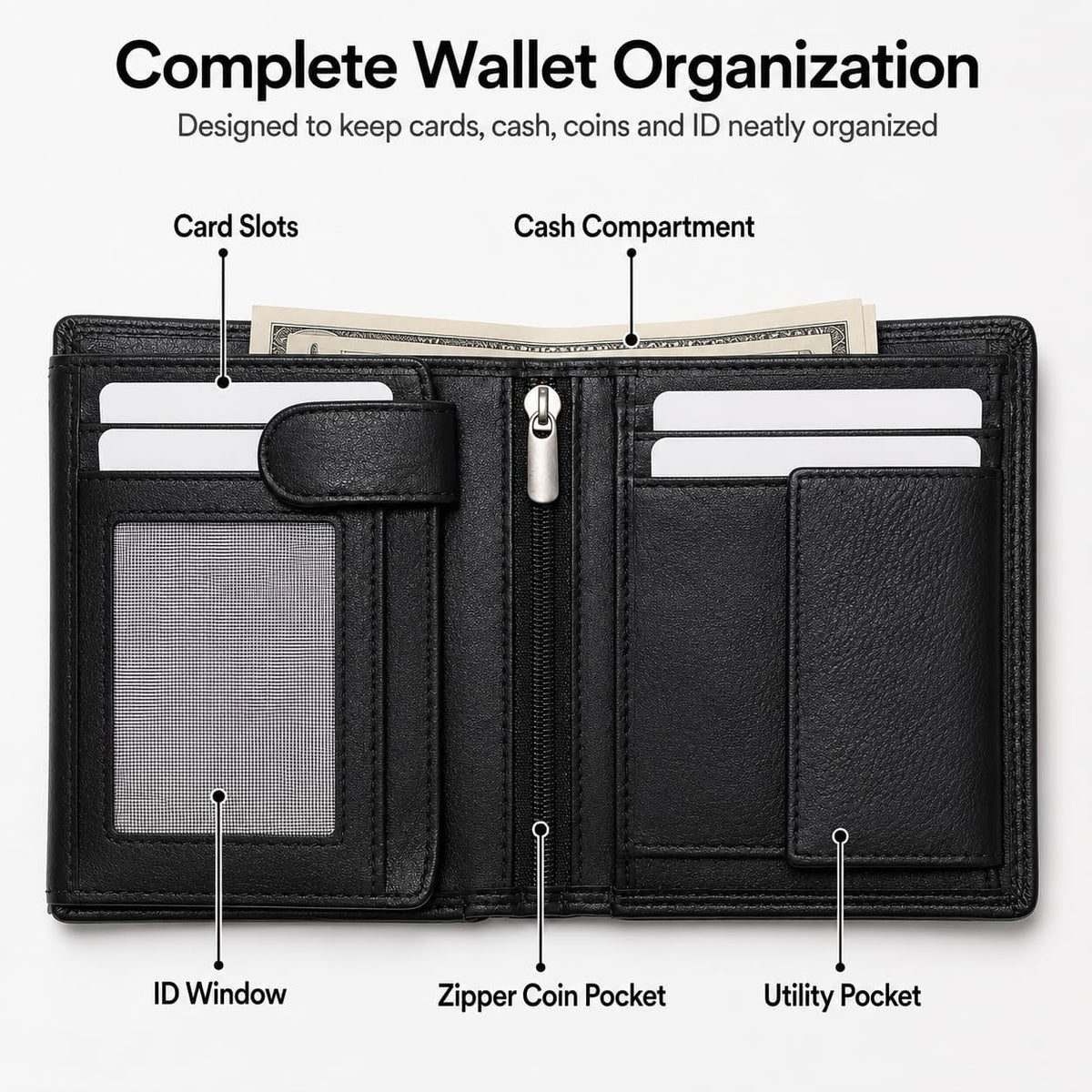 Minimalist Leather Bifold Wallet