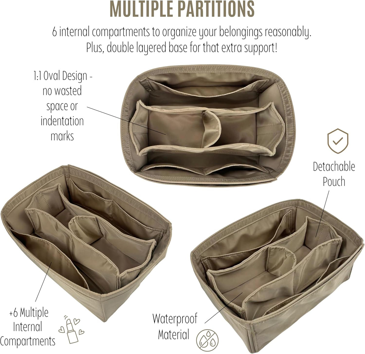 Waterproof Handbag Organizer Insert